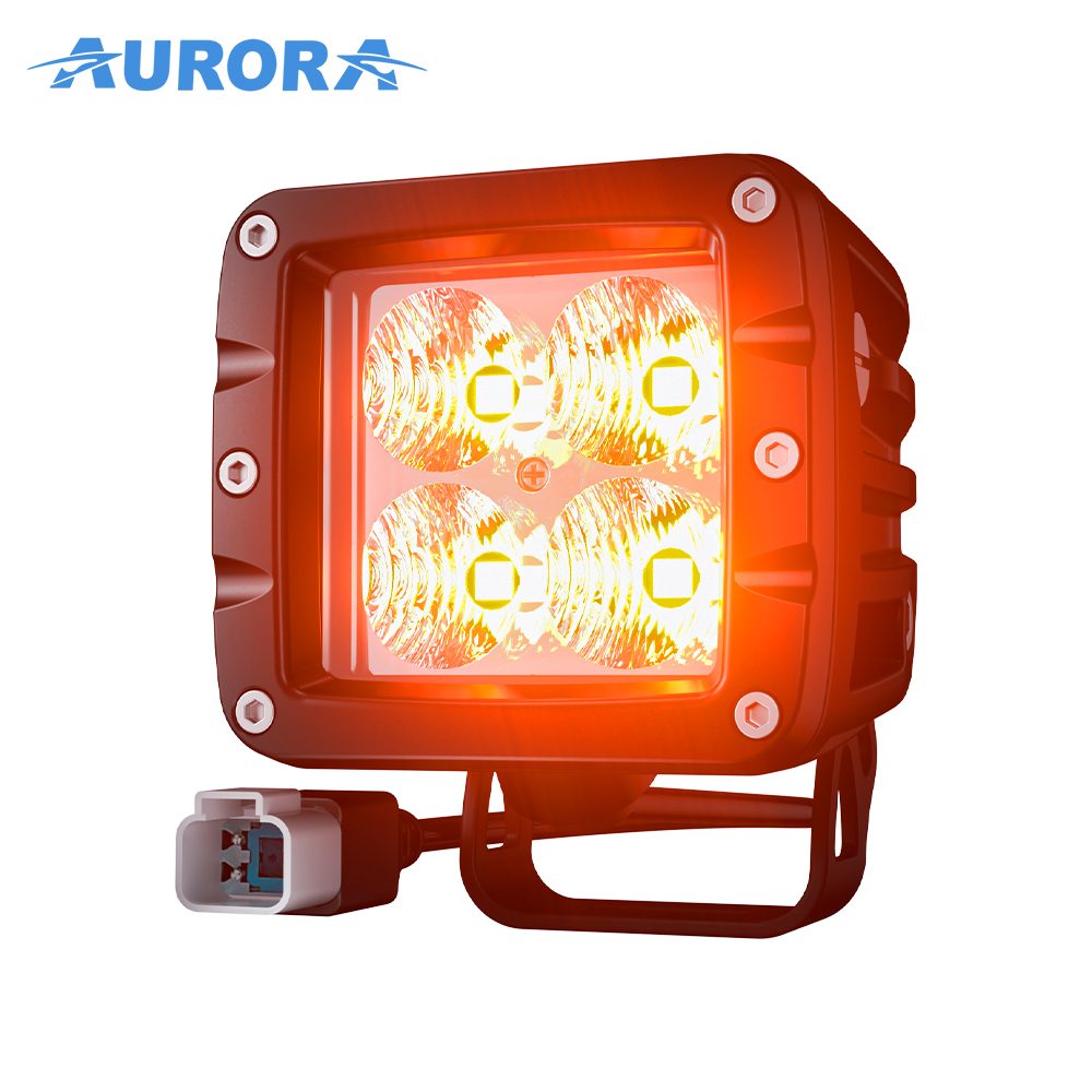 AURORA 2-E4A W Series Flood Amber LED Work Light