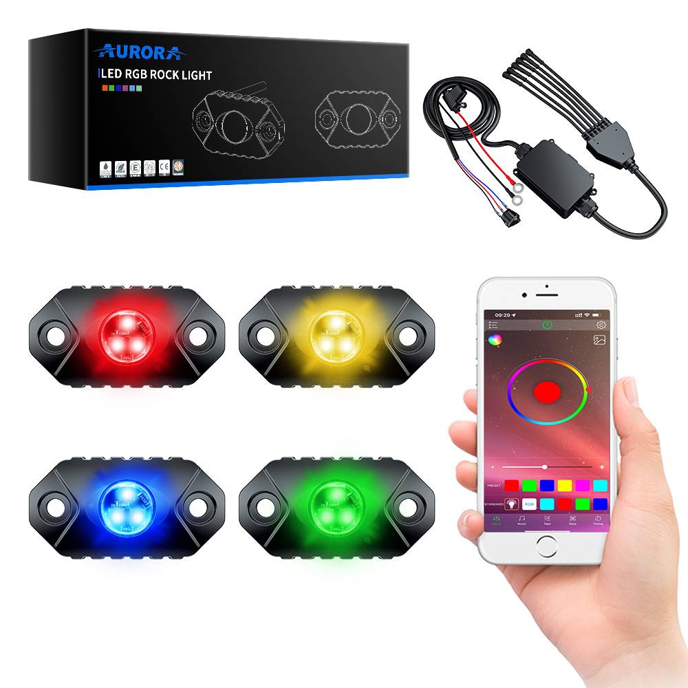 AURORA sechsteiliges superhelles RGB Unterbodenleuchten-Set