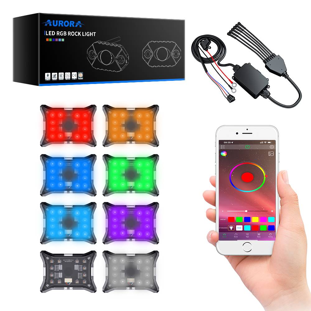 AURORA Single Pack Y3-D8 Single Pack Wireless Control RGBW Rock light